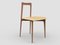 Moderner Linea 605 Stuhl in Beigefarbenem Leder & Holz von Collector Studio 1