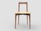 Sedia moderna Linea 605 grigia in pelle beige e legno di Collector Studio, Immagine 2