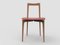 Chaise Linea 613 Grise en Cuir Rouge et Bois Moderne par Collector Studio 2