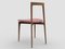 Modern Linea 613 Grey Chair in Red Leather and Wood by Collector Studio 3