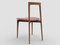 Moderner Linea 613 Grauer Stuhl aus rotem Leder und Holz von Collector Studio 3