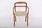 Chair with Armrests in Teak with Padded Seat by Ole Wanscher for A.J. Iversen, 1960s 1