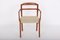 Chair with Armrests in Teak with Padded Seat by Ole Wanscher for A.J. Iversen, 1960s, Image 1