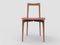 Modern Linea 615 Grey Chair in Bordeaux Leather and Wood by Collector Studio 2