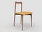 Moderner Linea 619 Grauer Stuhl aus gelbem Leder und Holz von Collector Studio 1