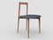Modern Linea 624 Grey Chair in Blue Leather and Wood by Collector Studio 1