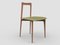 Modern Linea 631 Grey Chair in Green Leather and Wood by Collector Studio 1