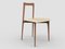 Sedia moderna Linea 636 grigia in pelle e legno di Collector Studio, Immagine 1