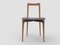 Sedia moderna Linea 645 grigia in pelle e legno di Collector Studio, Immagine 2