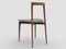 Modern Linea 646 Grey Chair in Brown Leather and Wood by Collector Studio 3