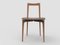 Sedia moderna Linea 646 grigia in pelle marrone e legno di Collector Studio, Immagine 2