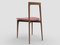 Moderner Linea 657 Grauer Stuhl aus rotem Leder und Holz von Collector Studio 3