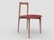 Chaise Linea 657 Grise en Cuir Rouge et Bois Moderne par Collector Studio 1