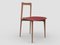 Moderner Linea 657 Grauer Stuhl aus rotem Leder und Holz von Collector Studio 1
