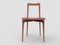 Modern Linea 657 Grey Chair in Red Leather and Wood by Collector Studio 2