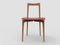 Moderner Linea 657 Grauer Stuhl aus rotem Leder und Holz von Collector Studio 2