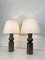 Lámparas de mesa de pino teñido de Uno & Östen Kristiansson para Luxus, años 60. Juego de 2, Imagen 3