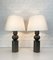 Lámparas de mesa de pino teñido de Uno & Östen Kristiansson para Luxus, años 60. Juego de 2, Imagen 2