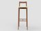 Modern Linea 605 Grey Bar Chair in Beige Leather and Wood by Collector Studio 2