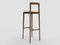 Modern Linea 605 Grey Bar Chair in Beige Leather and Wood by Collector Studio 3