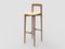 Modern Linea 605 Grey Bar Chair in Beige Leather and Wood by Collector Studio 1