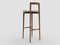 Modern Linea 611 Grey Bar Chair in Leather and Wood by Collector Studio 3