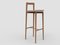 Modern Linea 611 Grey Bar Chair in Leather and Wood by Collector Studio 1