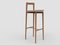 Modern Linea 611 Grey Bar Chair in Leather and Wood by Collector Studio, Image 1