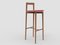Modern Linea 613 Grey Bar Chair in Red Leather and Wood by Collector Studio 1