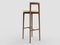 Modern Linea 619 Grey Bar Chair in Yellow Leather and Wood by Collector Studio 3