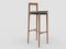 Modern Linea 622 Grey Bar Chair in Black Leather and Wood by Collector Studio 1