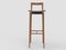 Modern Linea 622 Grey Bar Chair in Black Leather and Wood by Collector Studio 2