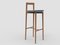 Modern Linea 624 Grey Bar Chair in Blue Leather and Wood by Collector Studio 1