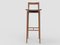 Modern Linea 625 Grey Bar Chair in Red Leather and Wood by Collector Studio 2