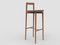 Modern Linea 625 Grey Bar Chair in Red Leather and Wood by Collector Studio 1
