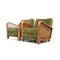 Fauteuils Vintage avec Tapisserie en Velours Vert, 1960s, Set de 2 1