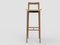 Modern Linea 631 Grey Bar Chair in Green Leather and Wood by Collector Studio 2