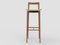 Modern Linea 631 Grey Bar Chair in Green Leather and Wood by Collector Studio, Image 2