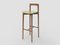Chaise de Bar Linea 631 Grise en Cuir Vert et Bois Moderne par Collector Studio 1