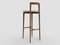 Modern Linea 631 Grey Bar Chair in Green Leather and Wood by Collector Studio 3