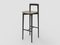 Modern Linea 632 Grey Bar Chair in Green Leather and Black Oak Wood by Collector Studio 1