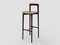 Modern Linea 632 Grey Bar Chair in Green Leather and Dark Oak Wood by Collector Studio 1