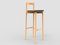 Modern Linea 632 Grey Bar Chair in Green Leather and Oak Wood by Collector Studio 1
