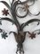 Large Romantic Wrought Iron Flower Sconces, 1940s, Set of 2 5