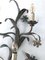 Large Romantic Wrought Iron Flower Sconces, 1940s, Set of 2 7