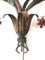 Large Romantic Wrought Iron Flower Sconces, 1940s, Set of 2 10