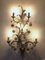 Large Romantic Wrought Iron Flower Sconces, 1940s, Set of 2 4