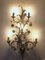 Large Romantic Wrought Iron Flower Sconces, 1940s, Set of 2, Image 4