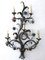 Large Romantic Wrought Iron Flower Sconces, 1940s, Set of 2, Image 1