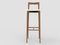 Chaise de Bar Linea 634 Moderne en Cuir Blanc et Bois par Collector Studio 2